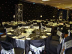 Black Chair Cover Silver Silk Sash